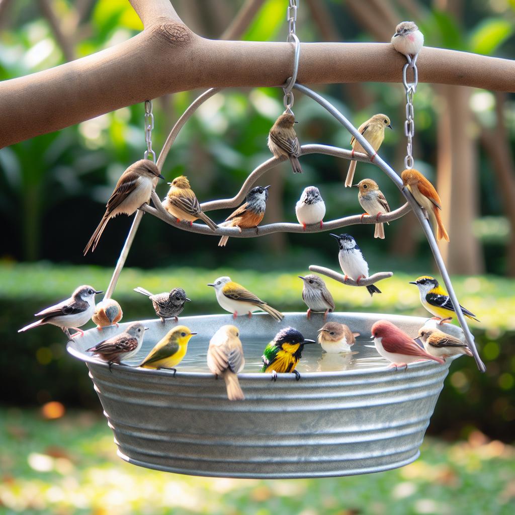 Baignoire suspendue pour oiseaux