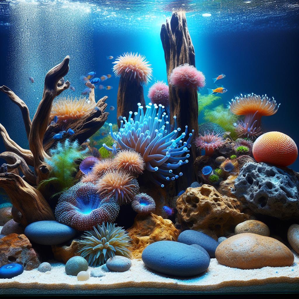 Décoration naturelle pour aquarium