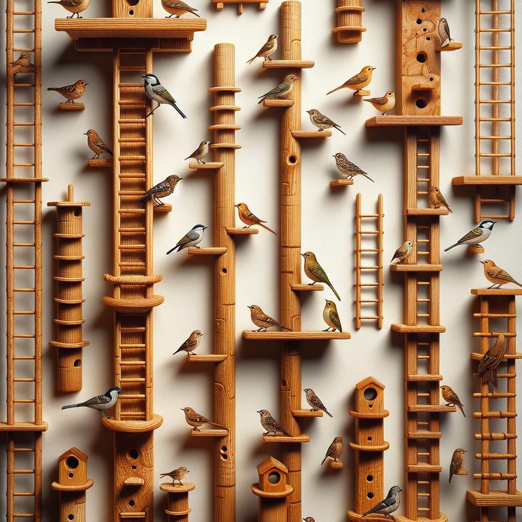 Échelles en bois pour oiseaux