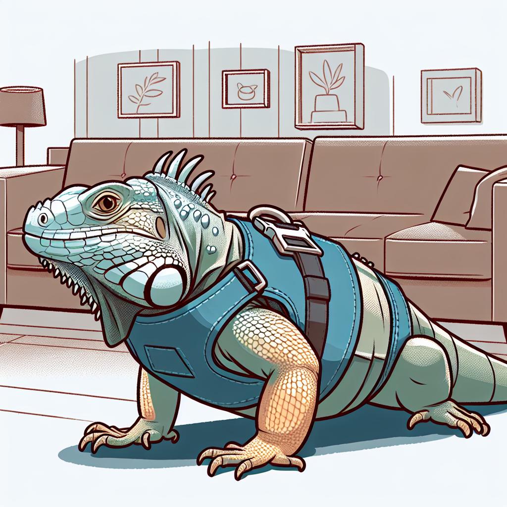 Harnais pour iguane domestique