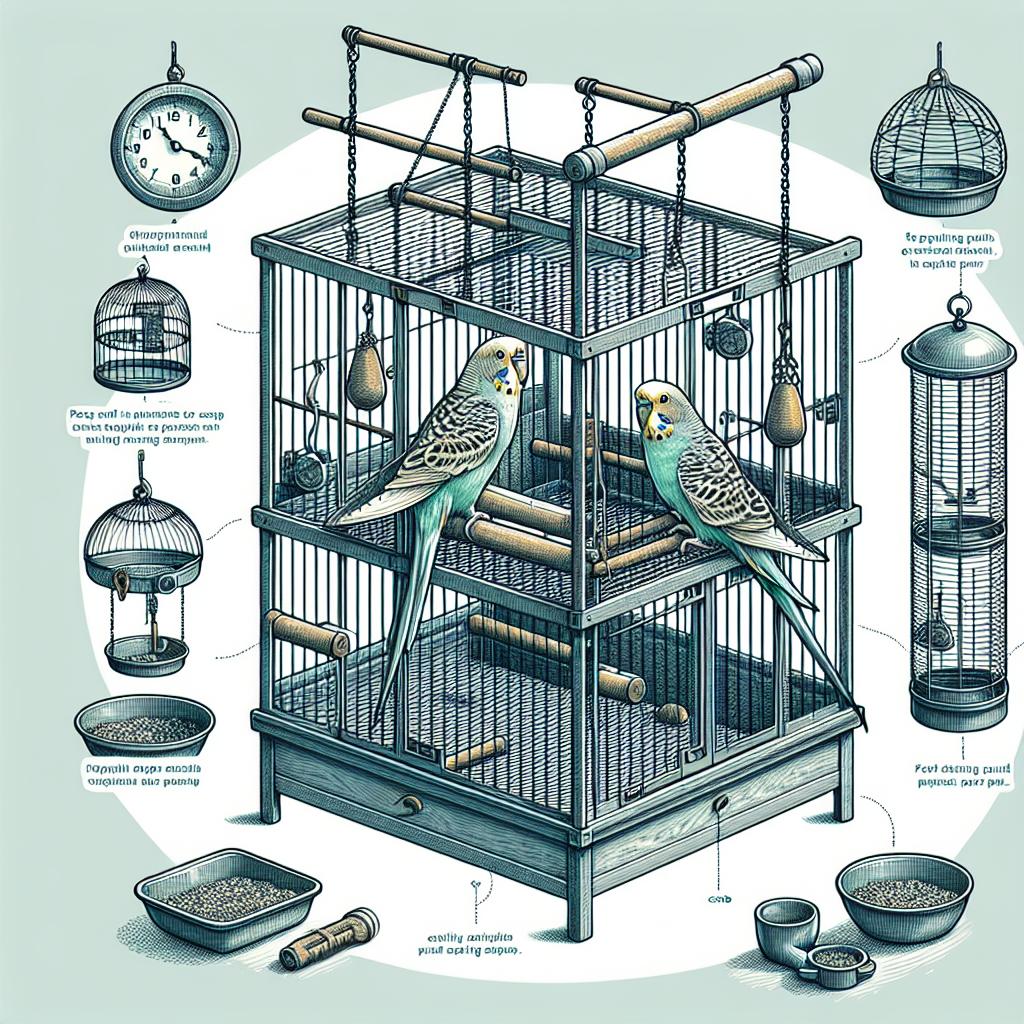 Cage double pour perruches
